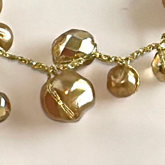 Ronit Nafshi Necklace, Gold Crystal & Pearl Beads, Handmade Israeli Design - Picture 6 of 7